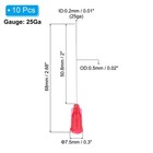 10pcs 25gax2  Dispensing Needle Tip Stainless Steel And Plastic Rose Red