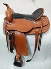 Western Barrel Racing Saddle Trail Horse Tack Premium Leather Tooled Size 15  