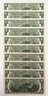 Pack Of  20  New  2 Bills Uncirculated Consecutive Serial  Free Display Case Inc