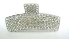Silver Or Dark Gun Metal Rectangle Crystal Hair Claw Clip Jaw Clip