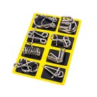 8x Metal Crafts Chinese Ring Puzzle Iq Brain Teaser Kid Adult Educational Toy F