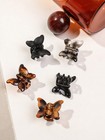 Mini Amber-tone Butterfly Hair Clips simple Bangs Hair Accessories