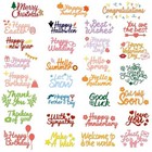78pcs Holiday Word Die Cuts For Card Making  Birthday   Wedding Stencils  Diy Sc