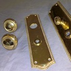 Nice Lot  Baldwin  Solid Brass  Door Hardware  2 Large Door Plates  2 Door Knobs