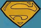 7 8  X 11 8   X-large Embroidered Superman Yellow   Black Cape Back Logo Patch