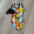 Nwt Gym Gear Kids Multicolor Gymnastics Leotard   Scrunchie Child X Small 5 6