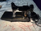 Singer 221-1 Featherweight Electric Portable Sewing Machine W  Foot Pedal   Case