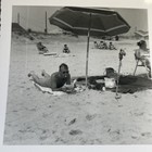 Vintage 1940s Snapshot Photo Man Reading Sunbathing   Smoking Gay Interest - Z1