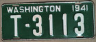 Washington 1941 License Plate Lincoln County Original