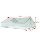 Metal Chicken Coop 20 10 6 Ft Large Walk-in Hen Cage House With Cover Roof New