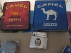 Vintage Set Of 6 Camel Cigarette Lighters And  2 Promotional Tin 1990   s    2