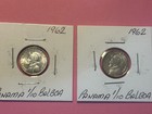 1962 Panama 1 10 Balboa 90  Silver Coin Lot Sale Of 2 Coins  Beautiful Coins