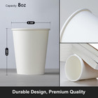 120 Pack 8 Oz Paper Cups  Coffee Cups  White Paper Hot cold Disposable Beverage