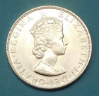 Bermuda - 1964 - 1 Crown - 50  Silver Coin - Asw  3636oz - Queen Elizabeth Unc 