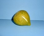 Early Antique Italian Alabaster Hand Carved Prim Stone Fruit Bright Green Fig