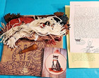 Burlap   Rags Vintage Tiger Cat Rug Hooking Kit Burlap Vintage 1960s 