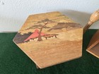 Vintage Japanese Wood Inlay Mt Fuji Dollhouse Furniture Desk Table Lamp 1950 s