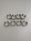 Set Of 8 Vintage Customcraft Stainless Steel Napkin Rings Monogram C Floral Rose