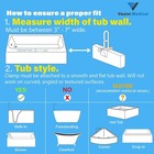 Adjustable Bathtub Safety Rail Shower Grab Bar Handle  Stainless Steel  White