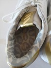 Adidas White Leather End Plastic Waste Metallic Gold Accents Shoes Size 7