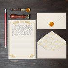 90-piece Stationery Set  60 Vintage Paper Sheets   30 Envelopes  Gold Border