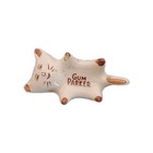Vintage 60s Gum Parker Ceramic Kitty Cat Figurine Gum Holder White Brown Antique