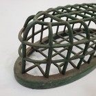 Vtg Oval Elliptical Flower Frog Metal Cage Floral Arrangement Dazey