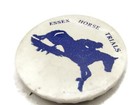 Vintage Essex Horse Trials Pinback Button Equestrian Rearing Horse Rider Pin