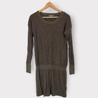 Smartwool Women Sz Large L Sweater Dress Tabaretta Long Sleeve Merino Wool Brown