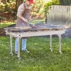 60  Heavy-duty Charcoal Grill With Adjustable Grates  Removable Legs  And Cover