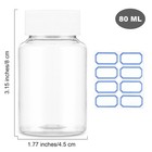 Wllhyf 4pcs Clear Pill Bottle  80ml Empty Clear Plastic Pill Bottles Medicine   
