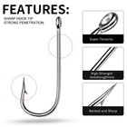 50pc 34007 Stainless Steel O shaughnessy Fishing Hooks Long Shank Saltwater Hook
