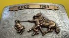 Vtg Rare Sterling Silver 1963 Arco Rodeos Cowboy Calf Roping Trophy Belt Buckle