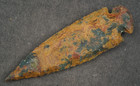 Dark Golden  green 4 4  Flint Spearhead Point Knife Blade Arrowhead I-615