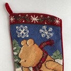 Classic Pooh   Piglet Needlepoint Christmas Stocking Snow Tree Rare 17    Disney