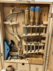1960s Vintage Wood Tool Box Small Saw Hammer Socket Wrench Kid-size Set