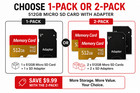 512gb Micro Sdxc Memory Card U3 V30 Uhs-i 150mb s W  Sd Adapter 1 Or 2 Pack