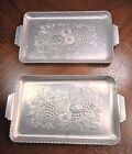 Vintage Hand Hammered Aluminum Small Appetizer   Serving Trays 4   Beautiful