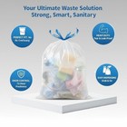 50 Pcs 4 Gallon Trash Bags Kitchen Trash Bags Small Garbage Thicken 1 Roll