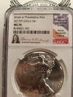 2017  p  American Silver Eagle  Ms70 Anna Cabral Signed Philadelphia Label E20-8