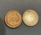 Vintage U s Coin Lot - Capped Bust Dime Worn Date   1894 Indian Cent