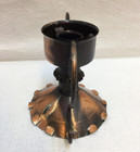 Copper Brass Taper Candle Holder Hand Forged Hong Kong Vtg Chamberstick Style