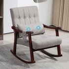 2 wooden Accent Upholstered Rocking Chair Nursery Glider Rocker Lumbar W Massage