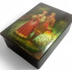 Rare 6   15cm  Vintage 1980s Russian Fedoskino Hand-painted Lacquer Box