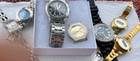 Vintage Watch Lot  citizen  Quartz Mens Plus 6 Watches In  Lot   Wr 100 Fossil