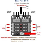 6   12 Way 12v 24v Auto Car Power Distribution Blade Fuse Holder Box Block Panel