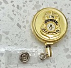 Tsa Officer Id Holder Gold Logo On All Metal Retractable Reel