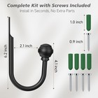 Hion Curtain Holdbacks Black 2pcs  Curtain Tiebacks Wall Mounted Curtain Hooks H