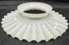 Antique Victorian White Milk Glass Ruffled Petticoat Lamp Shade 7-7 8   