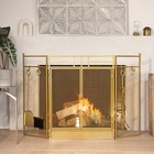Barton 48  Fireplace Screen 3-panel Foldable Doors With 4-pieces Fireplace Tool